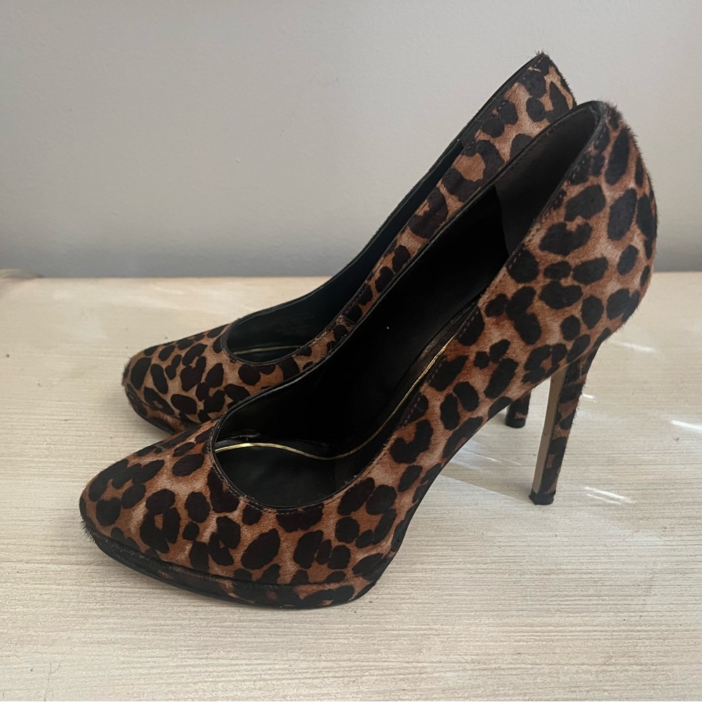 Enzo Angiolini Leopard Print Haircalf Pumps 7 Animal Print Stiletto Heels 4.5” - Picture 5 of 6